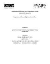 Review 3: The Criminal Justice System (March 2001 - August 2001)