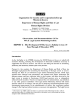 Report 2: Development Of The Kosovo Judicial System (10 June Through 15 December 1999)