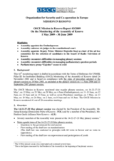 Assembly of Kosovo Monitoring Report Report 3/2009