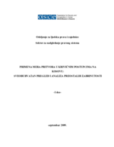 The use of detention in criminal proceedings in Kosovo: Comprehensive review and analysis of residual concerns (Part I) (sr)