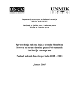 Implementation of Kosovo Assembly Laws by the Executive Branch of the Provisional Institutions of Self-Government (sr)